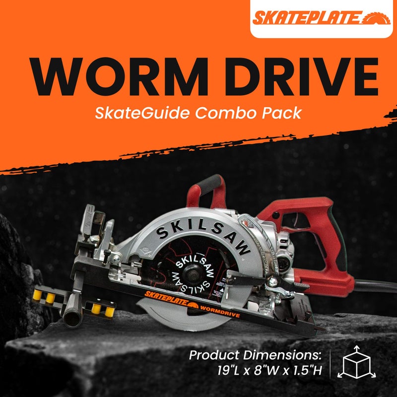 SkatePlate & SkateGuide Combo Pack - Circular Saw Rolling Accessory and Cutting Guide for Left Blade Saws - Image 2